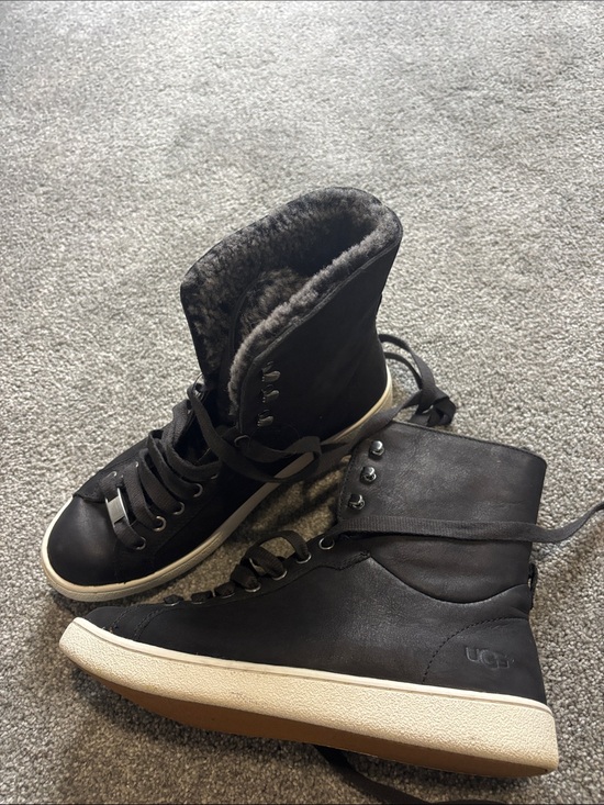 UGG Shoes - UGG Black Shearling-Lined High-Top Sneakers